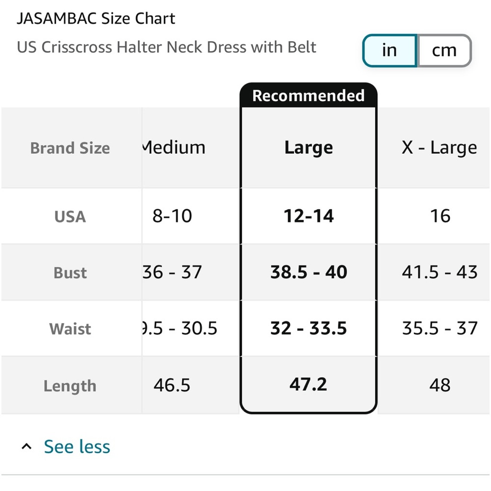 JASAMBAC Midi Criss Cross Halter Neck Sleeveless Ruffle Hem Dress with Belt - Picture 7 of 7